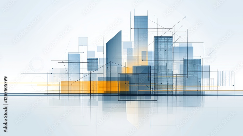 Obraz premium Abstract architecture and cityscape background design for urban modern projects