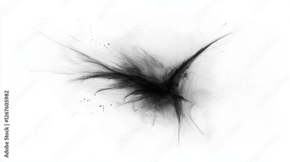 Monochrome macro photograph of a feather, study in delicate design and nature's intricate detail Monochrome macro photograph of a feather, study in delicate design and nature's intricate detail