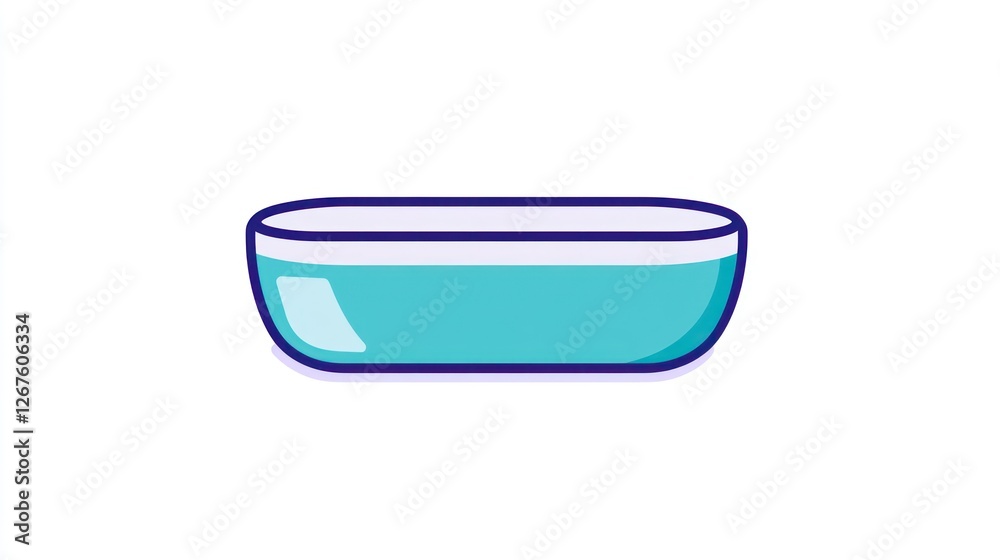 Empty Turquoise Oval Dish Illustration Empty Turquoise Oval Dish Illustration