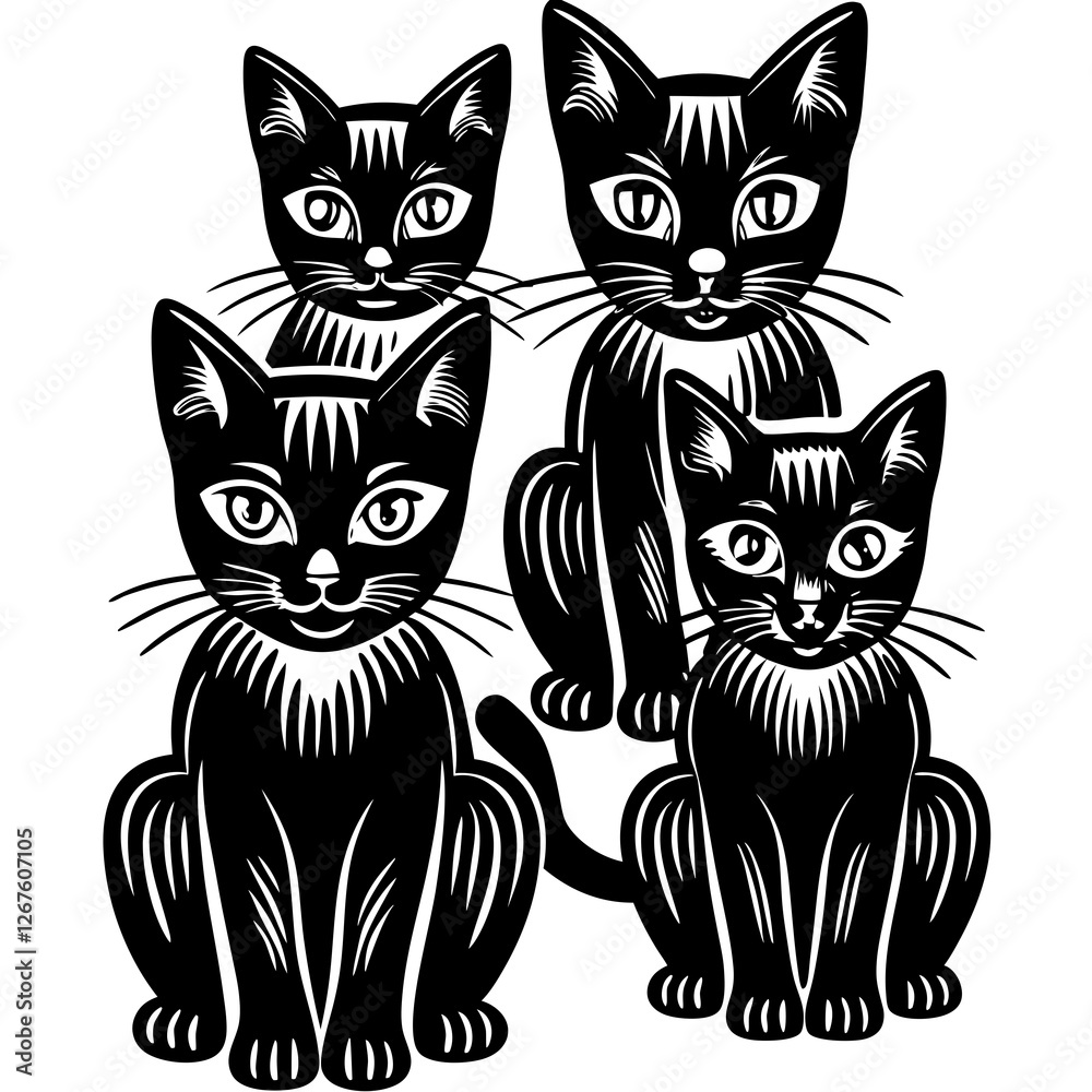 Obraz premium set of cats