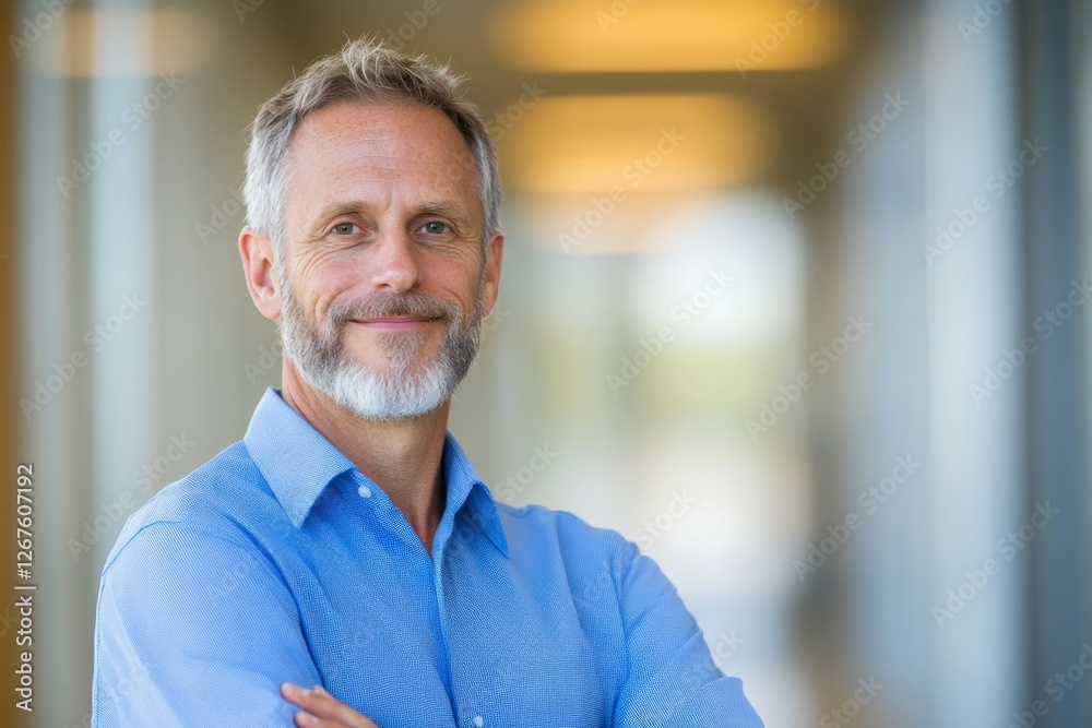 Smiling Mature man with Crossed Arms Smiling Mature man with Crossed Arms