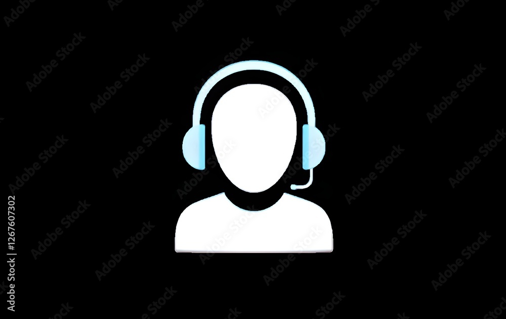 Silhouette of a technical support executive wearing a headset, Customer Support icon, man with a headset depicting Customer Support, technical support icon for business, technical support executive of Silhouette of a technical support executive wearing a headset, Customer Support icon, man with a headset depicting Customer Support, technical support icon for business, technical support executive of