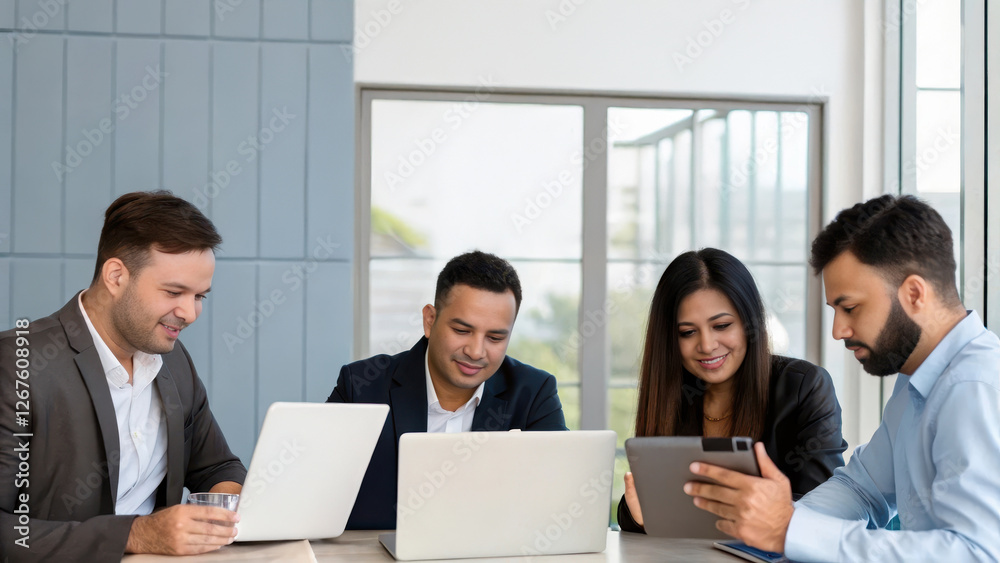 Collaborative business meeting modern office group discussion urban environment teamwork concept loveconnected Collaborative business meeting modern office group discussion urban environment teamwork concept loveconnected
