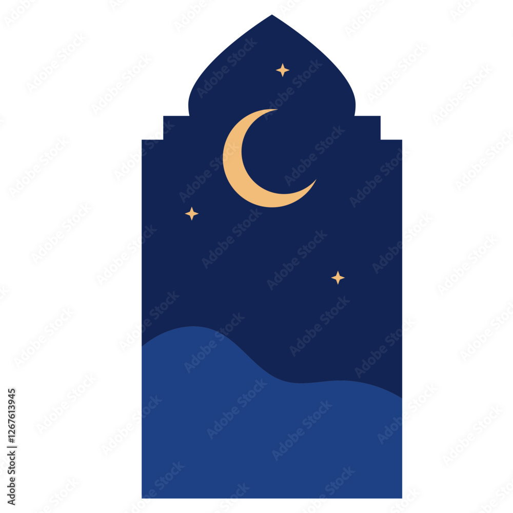 Naklejka premium Arabic Window Night View