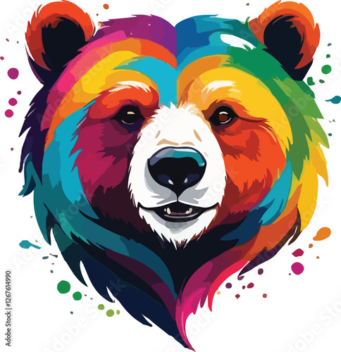 Colorful Bear Illustration vector design