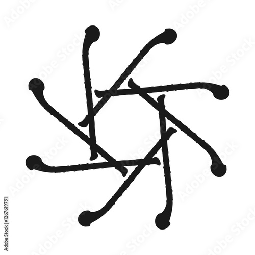 Eight Rotating Shillelagh Sticks Silhouette Icon