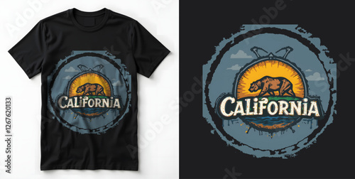 California Craft Beer Logo T-Shirt Mockup – West Coast Style with a Taste of Local Vibes.