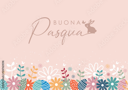 Buona Pasqua con fiori colorati 