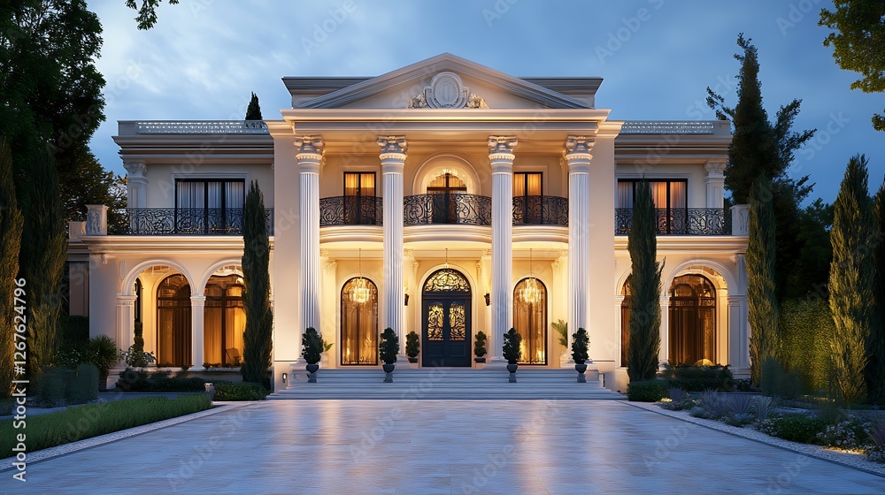 Obraz premium a bright architectural vision enhanced by lush and tailored image