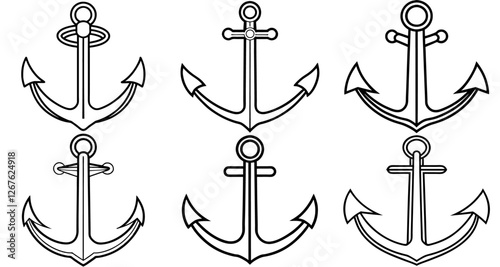 Anchor Outline Coloring Page Printable Line Art Drawing