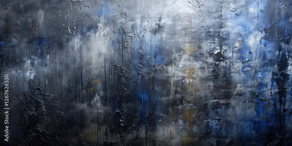 Fototapeta premium Dark, moody stripes of blue and gray blend with golden hues, creating an abstract and textured visual experience. The interplay of colors creates a sense of depth and mystery.Space for text.AI