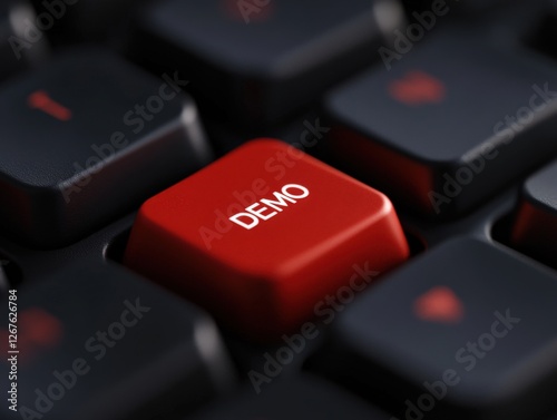 demo key on keyboard, close up