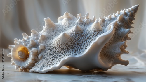 Exquisite texture of white conch