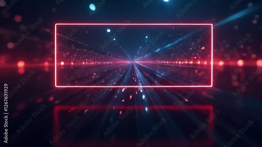 Neon Gateway, Futuristic Tunnel with Glowing Portal and Infinite Speed