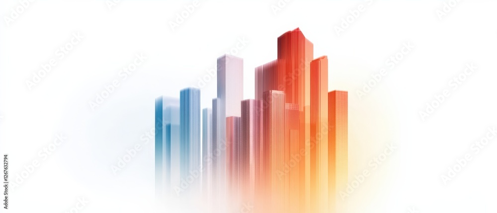 Abstract cityscape illustration on white background Abstract cityscape illustration on white background