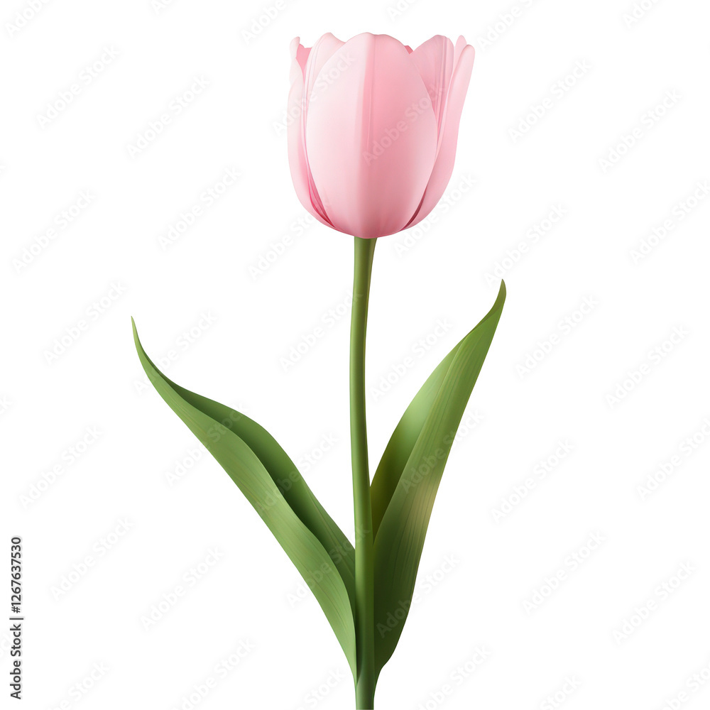 A single pink tulip on a black background. A single pink tulip on a black background.