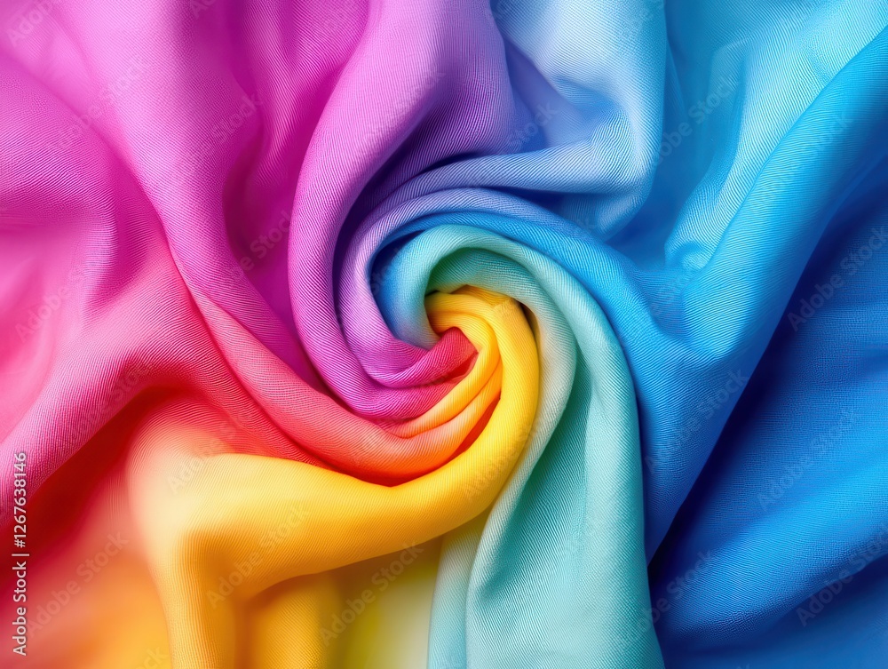 The process of a blank Tshirt being tiedyed into a vibrant swirl of colors The process of a blank Tshirt being tiedyed into a vibrant swirl of colors