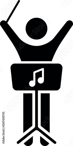 Conductor Icon – Simple Black Silhouette for Music, Web Design, Templates, and Infographics