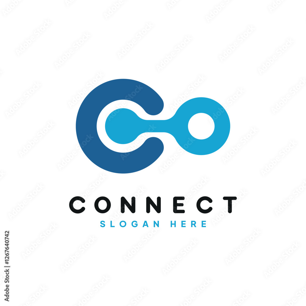Minimalist Modern C O Logo Design, Abstract Connection Icon. Vector Illustration Minimalist Modern C O Logo Design, Abstract Connection Icon. Vector Illustration