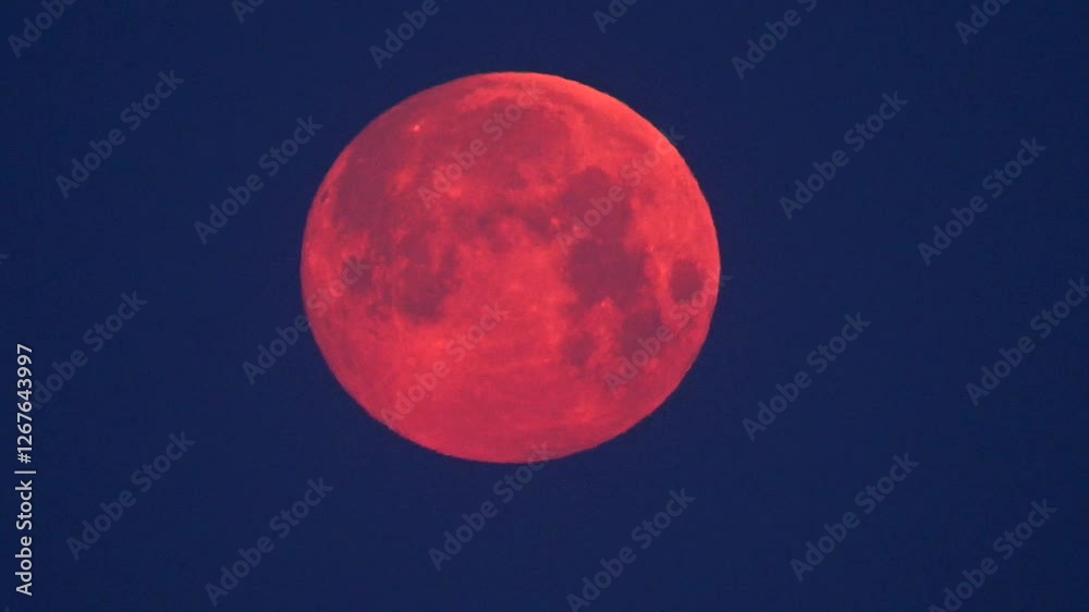 Stunning blood moon illuminates the night sky over a tranquil landscape Stunning blood moon illuminates the night sky over a tranquil landscape