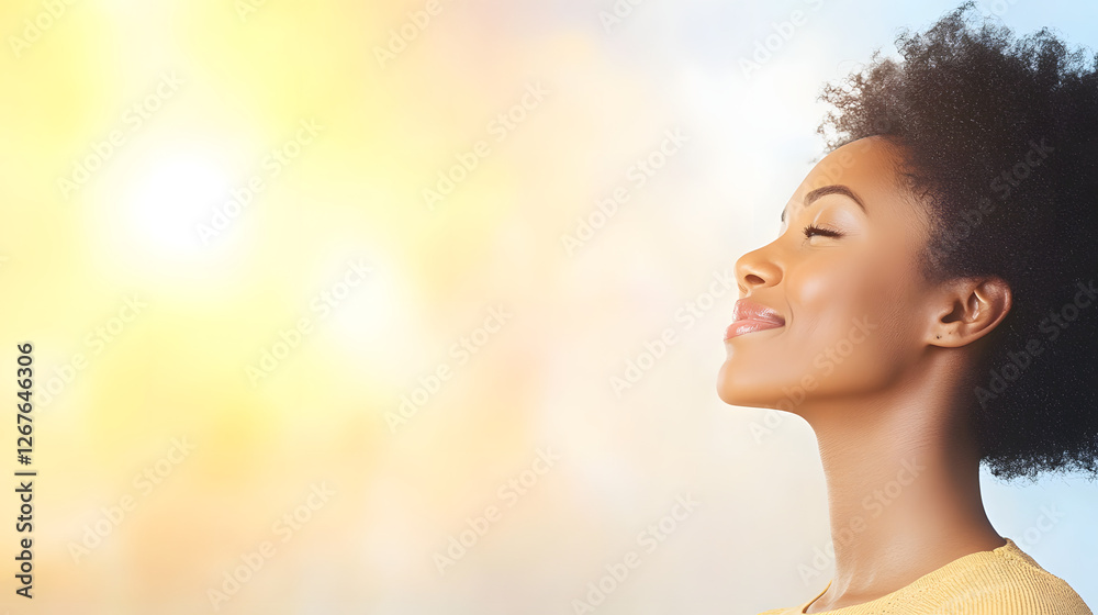 Portrait of a Smiling African American Woman with Head and Shoulders Framed in Soft Natural Light
Portrait of a Smiling African American Woman with Head and Shoulders Framed in Soft Natural Light