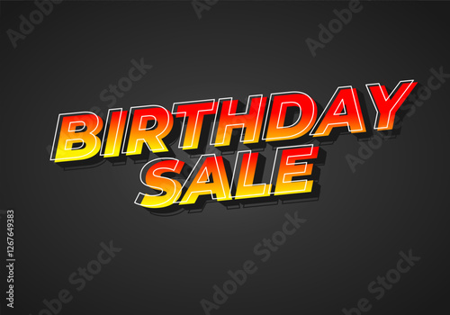 Birthday sale. text effect design for advertising and social media needs