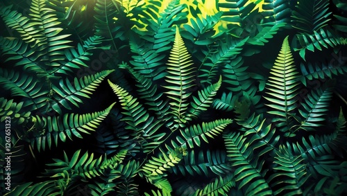 Wallpaper Mural Lush Green Fern Leaves Close Up Creating a Rich Natural Background with Vivid Textures and Shades of Green for Design Use Torontodigital.ca