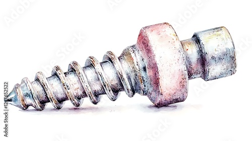 A chibi garden countersink with a conical tip, ready to drill, isolated on a white background