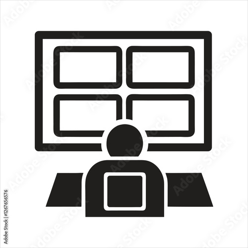 Monitor CCTV, computer, protection, screen icon