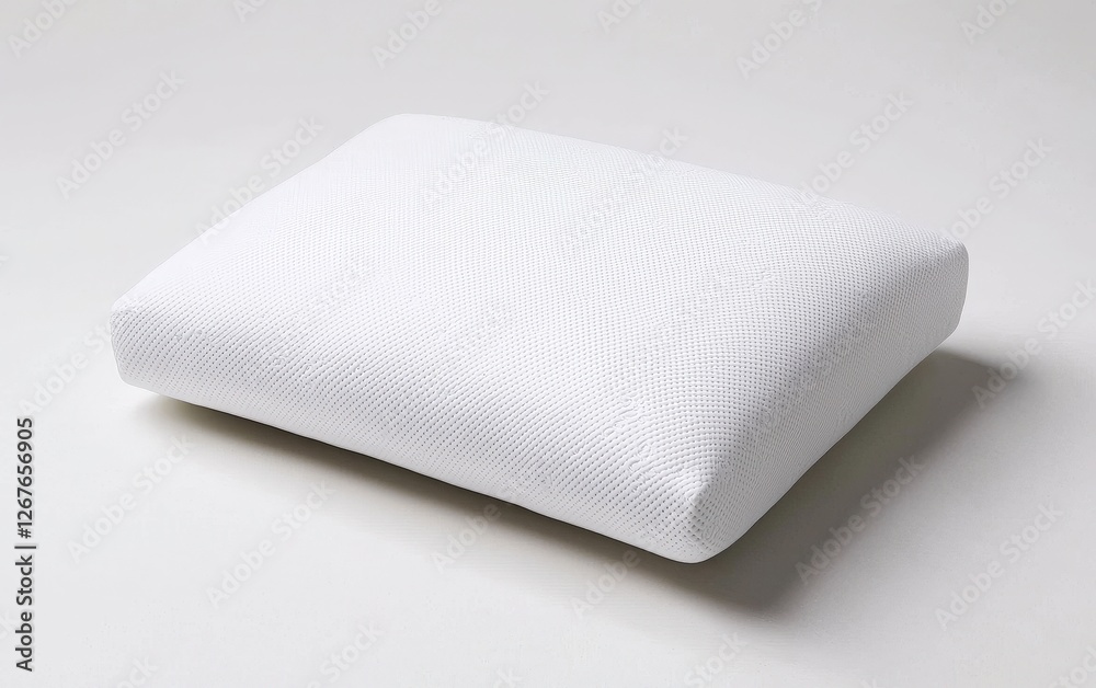 Fototapeta premium White pillow on a white background displaying minimalist and clean design aesthetic