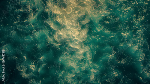 Abstract Golden-Toned Ocean Waves photo