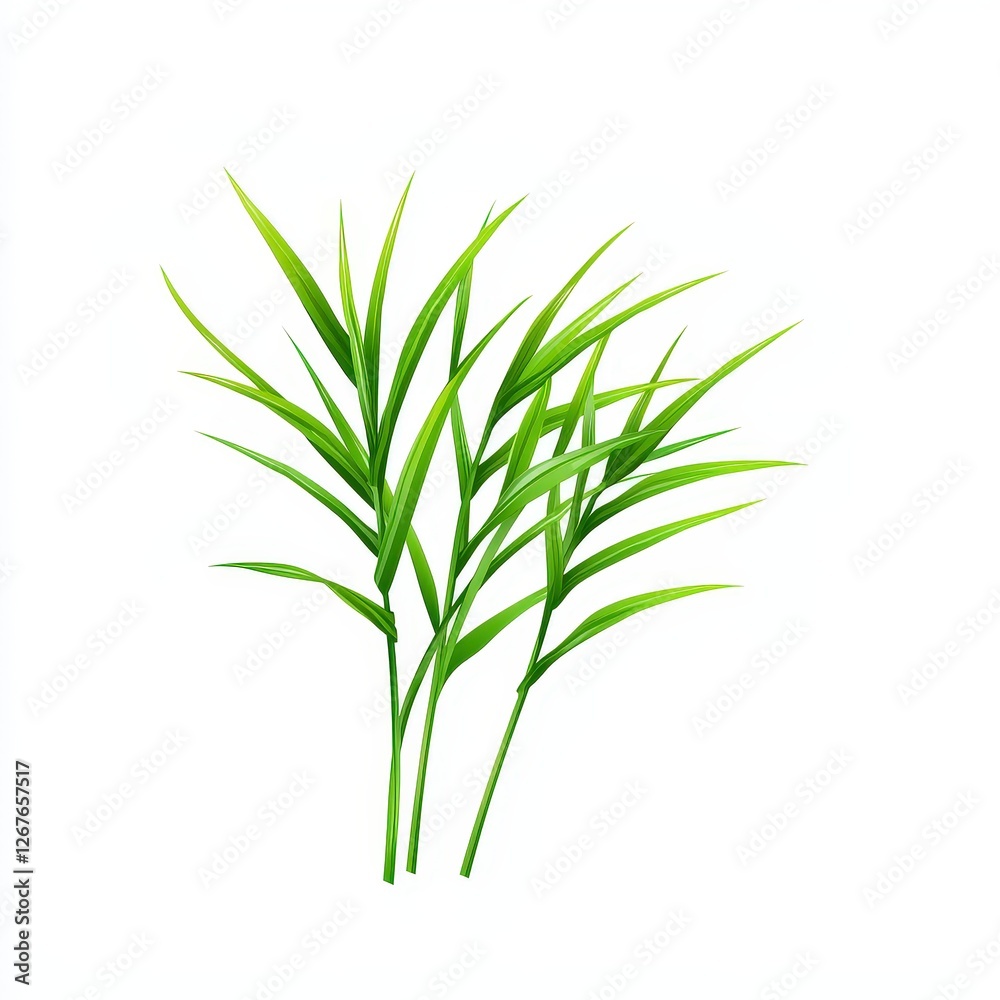 Lush green plant with vibrant leaves featuring rich textures displayed against a clean white background Lush green plant with vibrant leaves featuring rich textures displayed against a clean white background