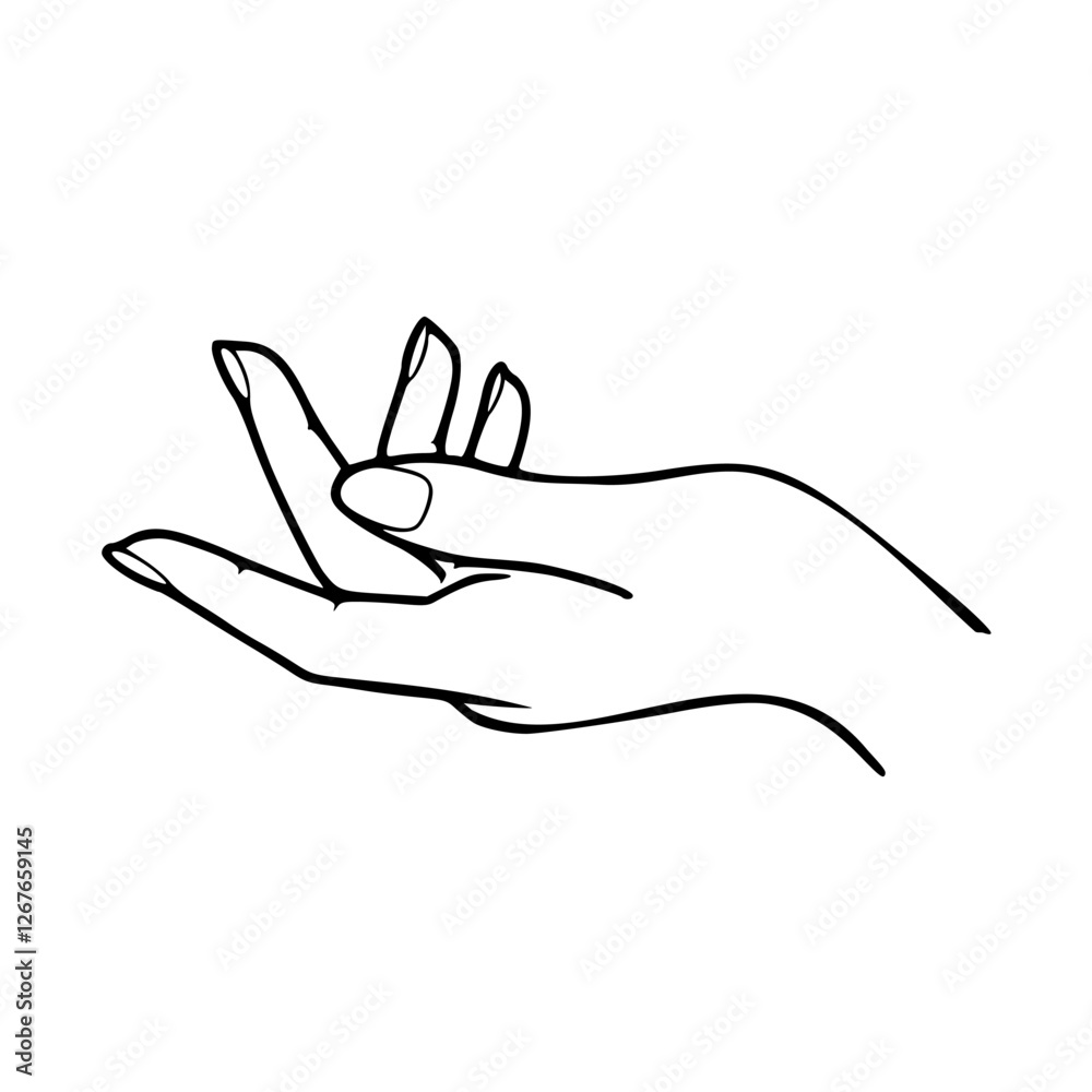 a black and white drawing of a hand gesture vector a black and white drawing of a hand gesture vector