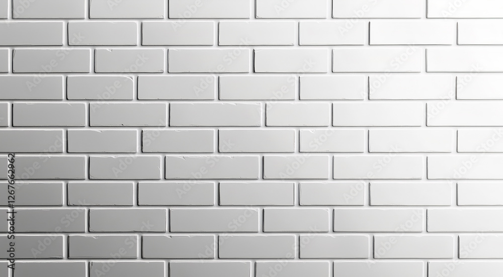 Wide panoramic view of a smooth, flat white brick wall with evenly spaced bricks perfect for modern, clean and minimal backgrounds. Generative AI Wide panoramic view of a smooth, flat white brick wall with evenly spaced bricks perfect for modern, clean and minimal backgrounds. Generative AI