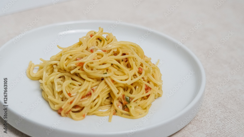 a plate of pasta noodles with a layout on a white background a plate of pasta noodles with a layout on a white background