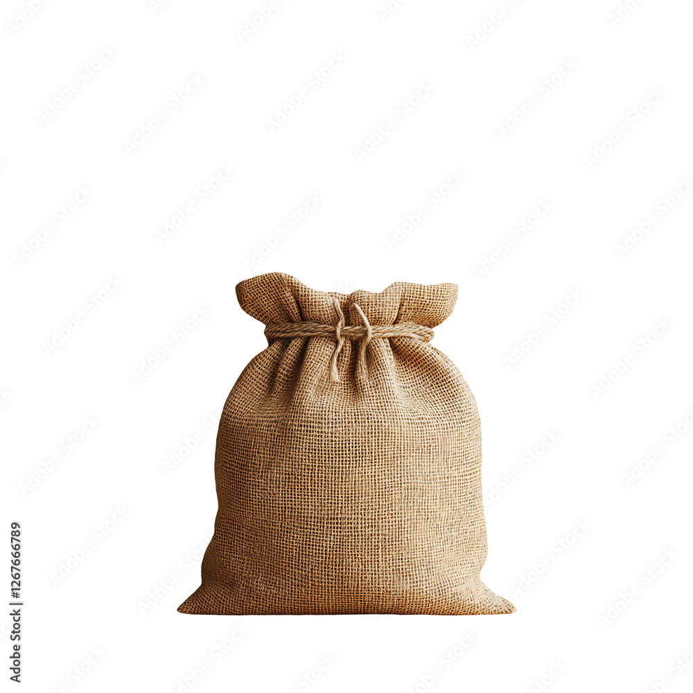 Light brown burlap bag on transparent background. Generative AI
Light brown burlap bag on transparent background. Generative AI
