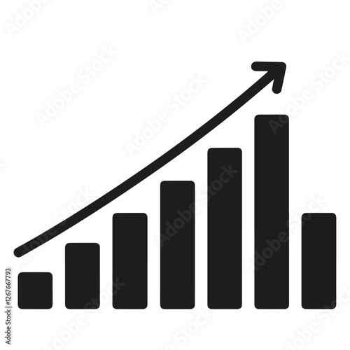 Financial growth chart icon with upward arrow and dollar sign symbolizing business success stock market investment profit analytics sales economy and revenue increase concept photo