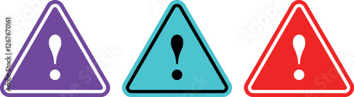Caution warning sign. Warning icon. stop icon. forbidding icon. Futuristic exclamation mark in warning icon.