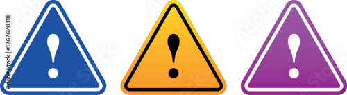 Caution warning sign. Warning icon. stop icon. forbidding icon. Futuristic exclamation mark in warning icon.