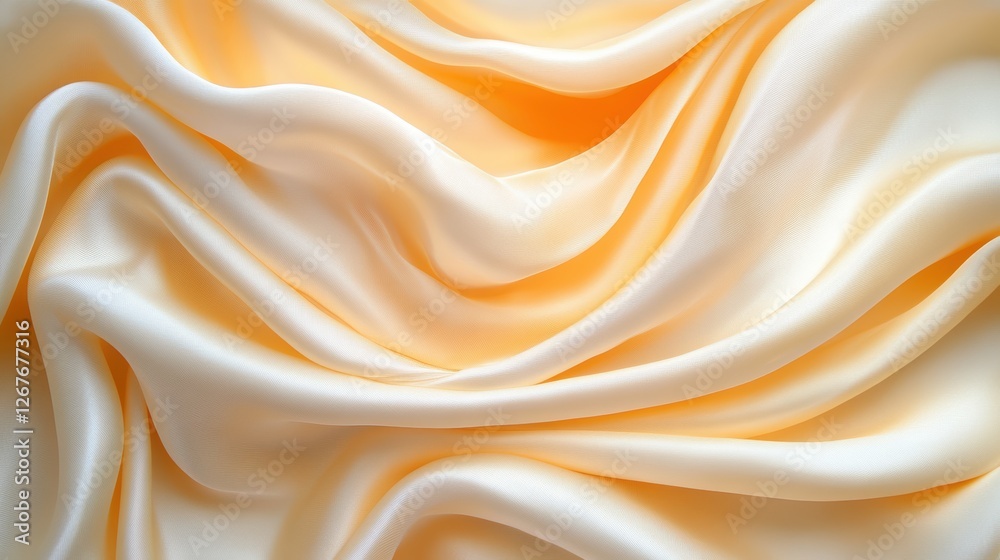Fototapeta premium Luxurious creamy silk fabric texture.