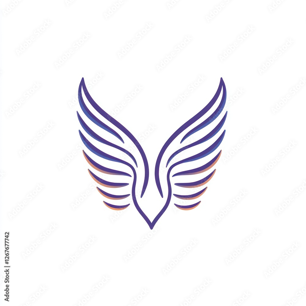 Wings illustration, freedom concept, vector graphic, white background, graphic design, logo creation Wings illustration, freedom concept, vector graphic, white background, graphic design, logo creation