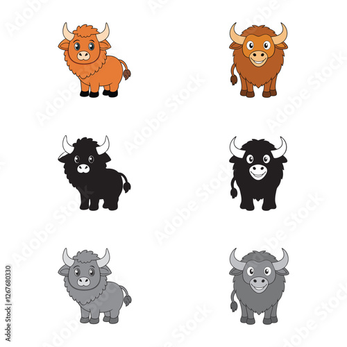 Cute Cow Illustration Coloring Page Bundle File