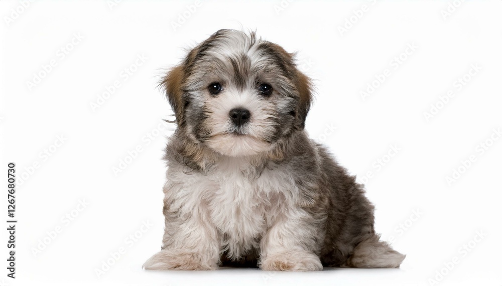 cute sitting havanese puppy dog isolated on white cute sitting havanese puppy dog isolated on white