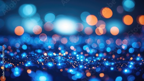 Vibrant Blue and Orange Bokeh Lights Abstract Background for Creative Designs and Digital Projects