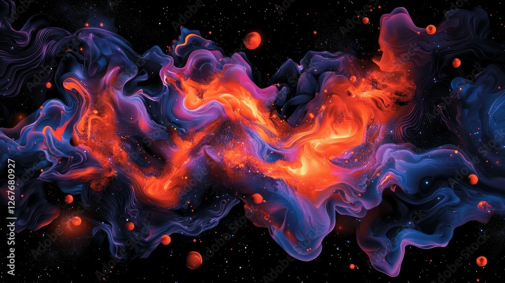 Cosmic nebula abstract space art, colorful cloud galaxy stars for sci-fi background Cosmic nebula abstract space art, colorful cloud galaxy stars for sci-fi background