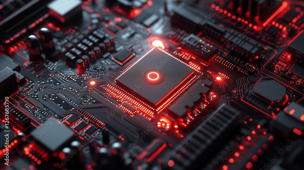 Chip pulsation under red light and shadow Chip pulsation under red light and shadow
