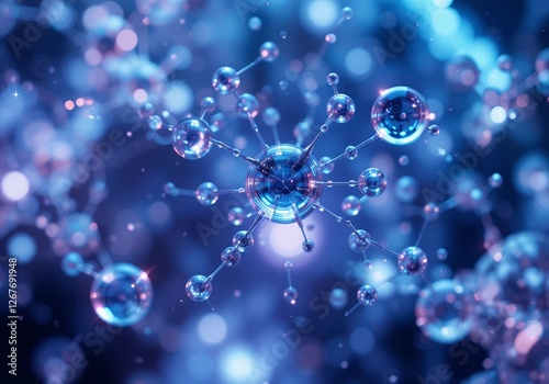 medical abstract gradient with molecules ai generated