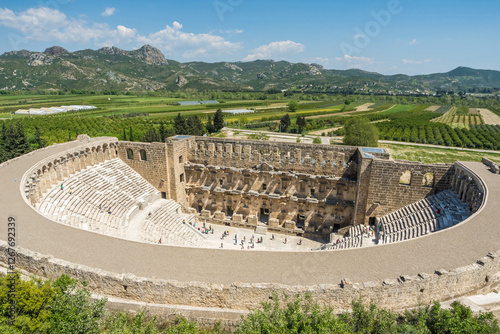 Fototapeta Naklejka Na Ścianę i Meble -  Aspendos antique Roman theater in Antalya, Turkey