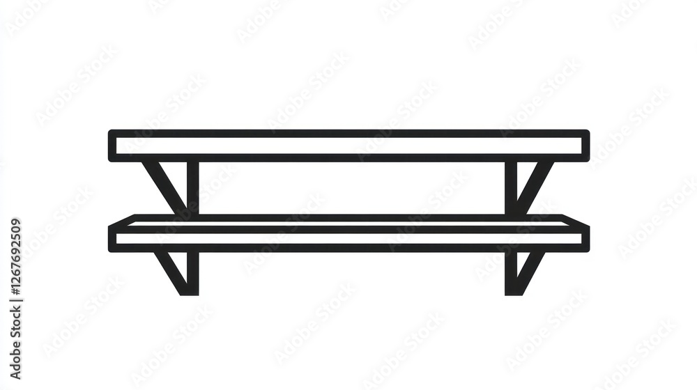 Simple Wall-Mounted Double Shelf Bench Simple Wall-Mounted Double Shelf Bench