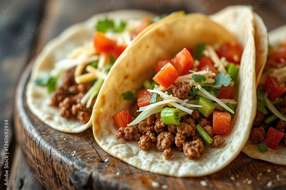 Authentic Homestyle Mexican Street Tacos with Fresh Toppings on Rustic Wooden Surface A Culinary Journey Through Traditional Tex-Mex Comfort Food Authentic Homestyle Mexican Street Tacos with Fresh Toppings on Rustic Wooden Surface A Culinary Journey Through Traditional Tex-Mex Comfort Food